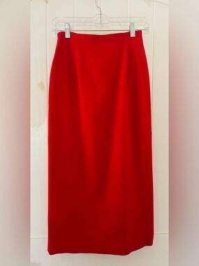Jones New York Red Pencil Office Wool Lined Classic Skirt Size 6 Petite New
